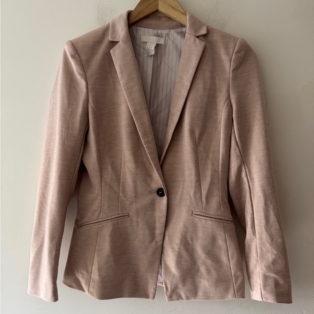 H&M Light Pink One Button Blazer